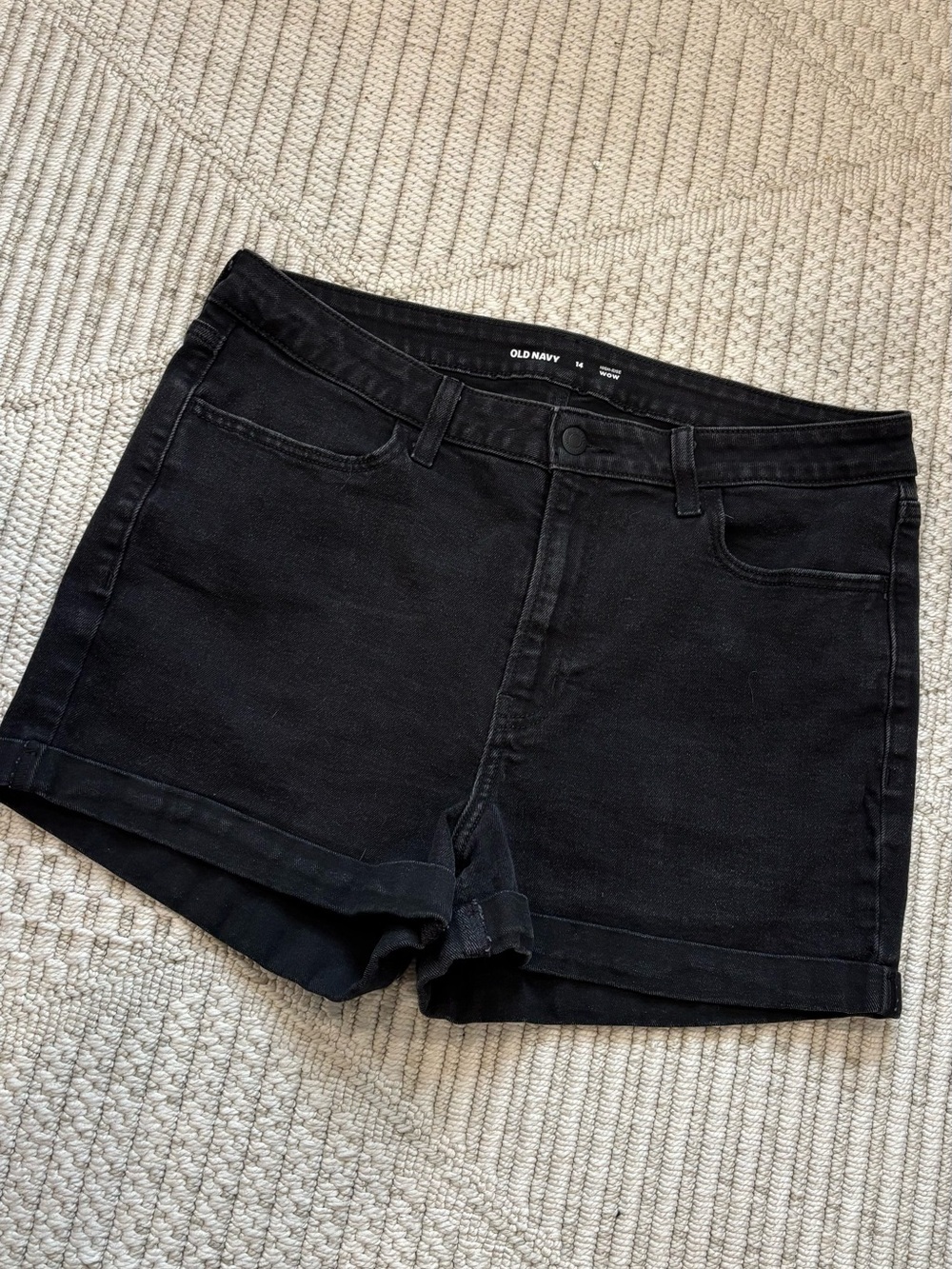 Old Navy High Rise Black Denim Shorts